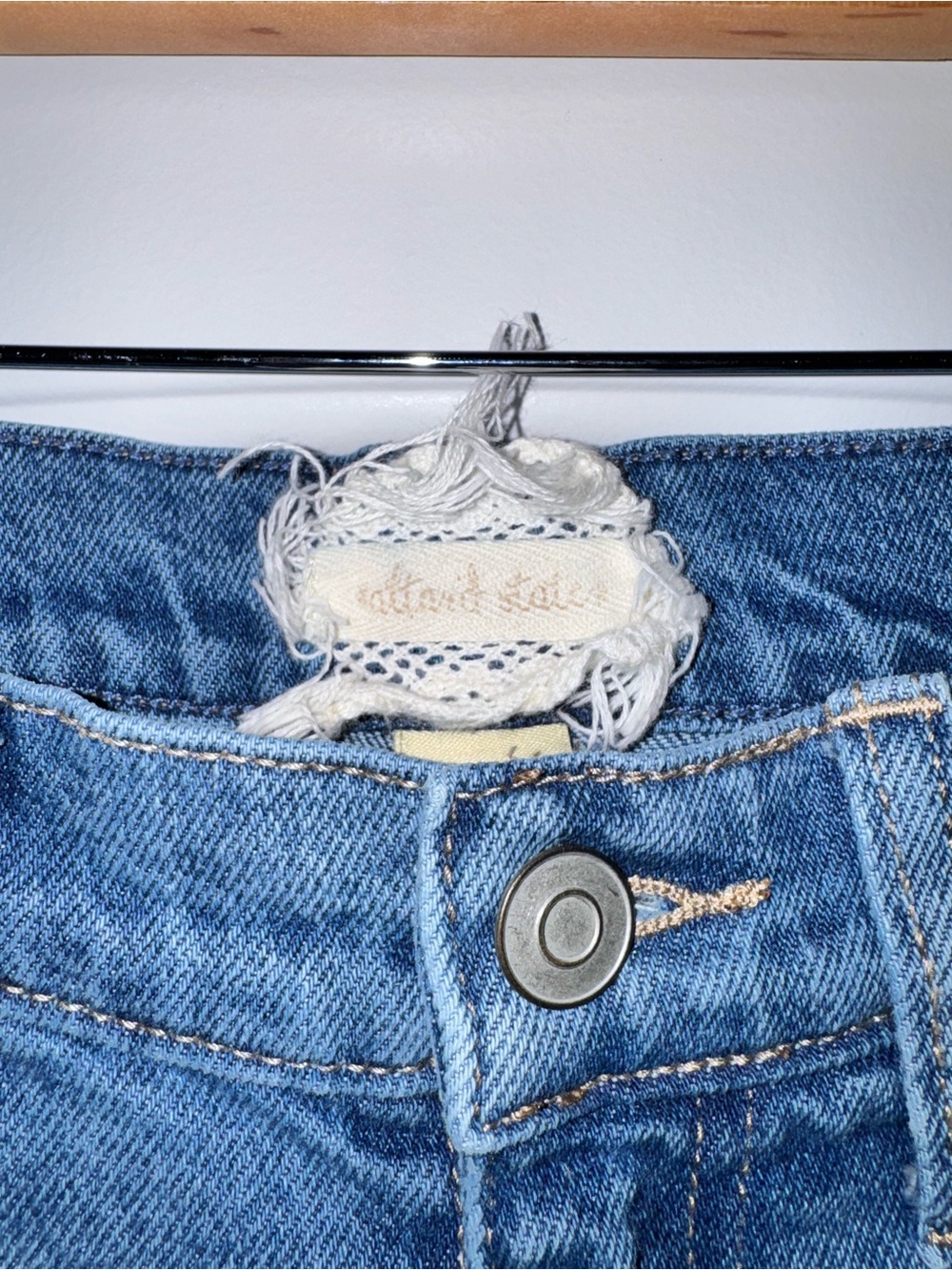 Altar'd State Distressed Medium Wash Flare Jeans - Blue - Picture 7 of 11